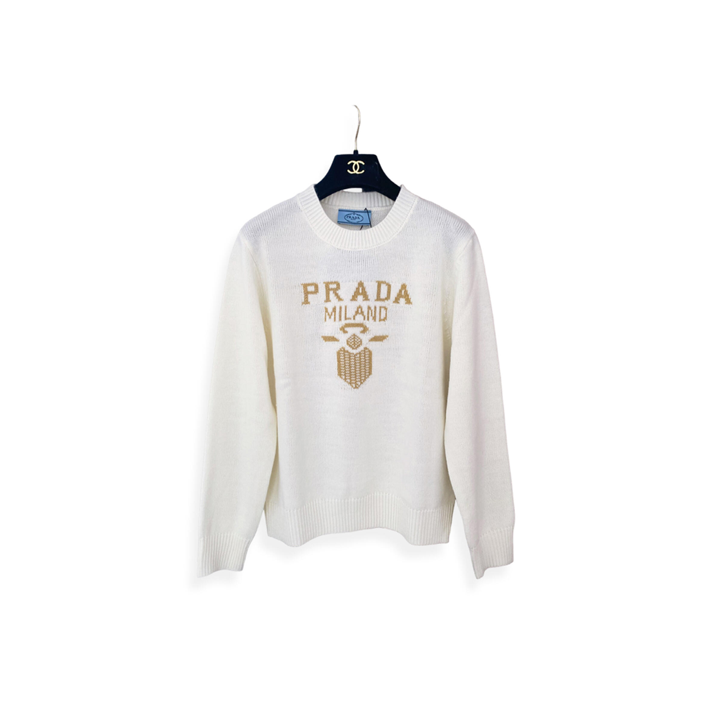 Pra*a logo-intarsia cashmere sweater